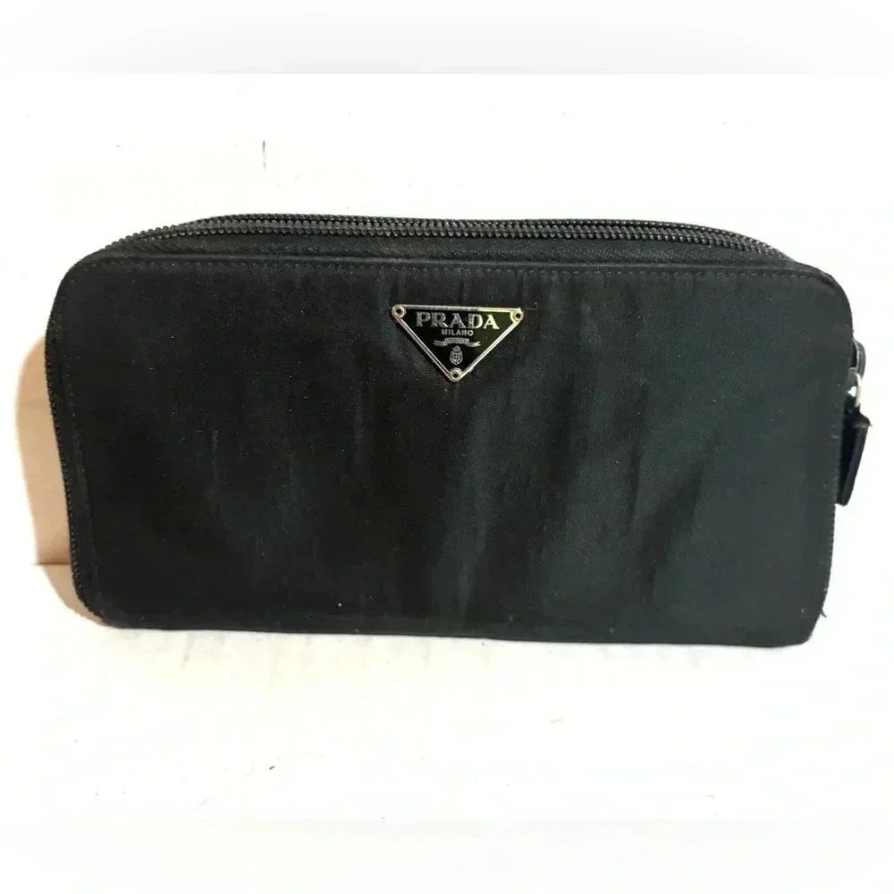 Prada  tessuto black nylon logo wallet